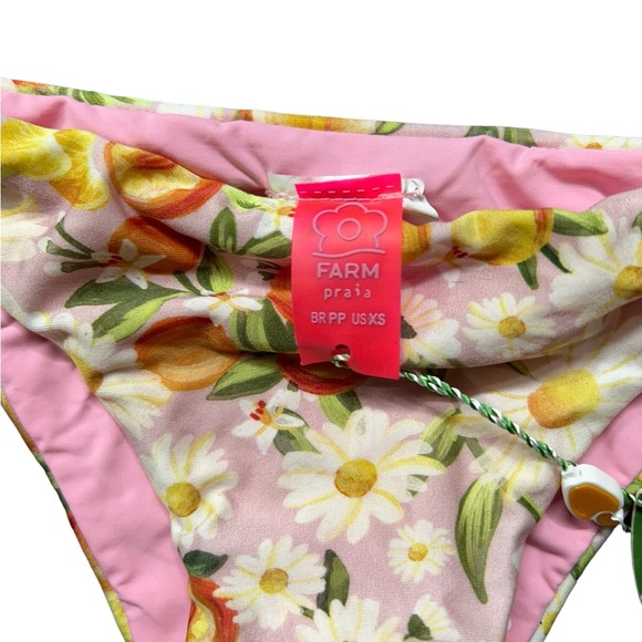 FARM RIO eco friendly Tangerine Dream low rise cheeky bikini bottoms size XS NWT - Picture 3 of 5
